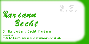 mariann becht business card